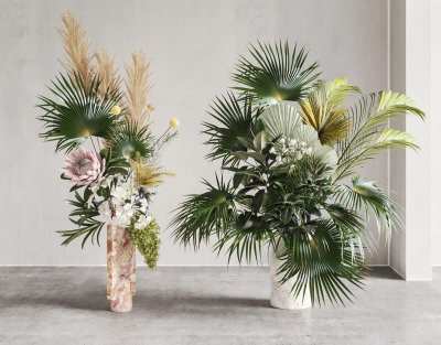 花瓶花艺3D模型下载